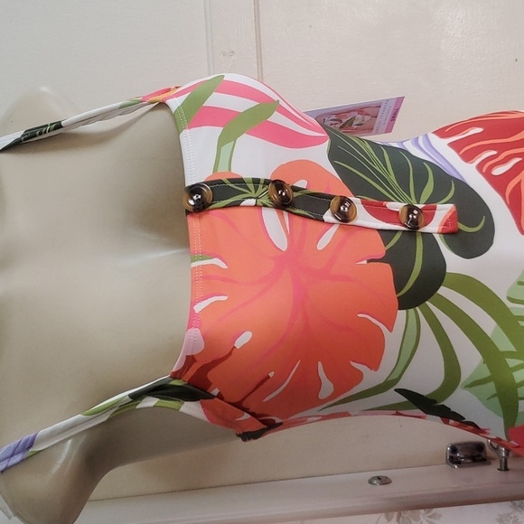 NWT Social Standard by Sanctuary One Piece Tropical Print Swim Suit Size S - Picture 2 of 10